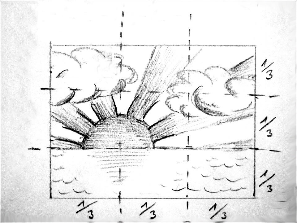 Skizze Sonnenuntergang